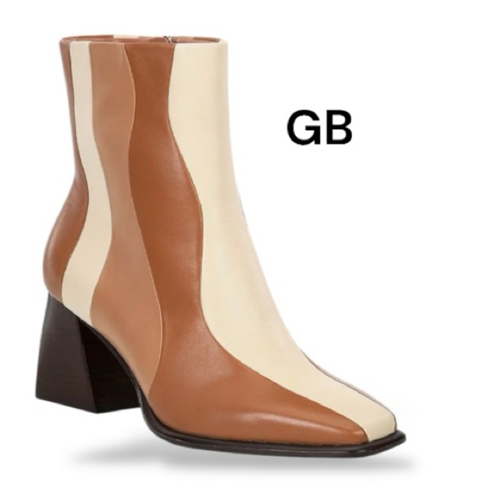 Gianni Bini Tan and Cream Heeled Boots